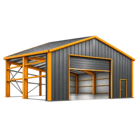 Steel Building With Exposed Structural Framing